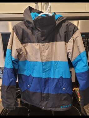 Burton Boys Blue, Gray and Black Colourblock Ski Jacket